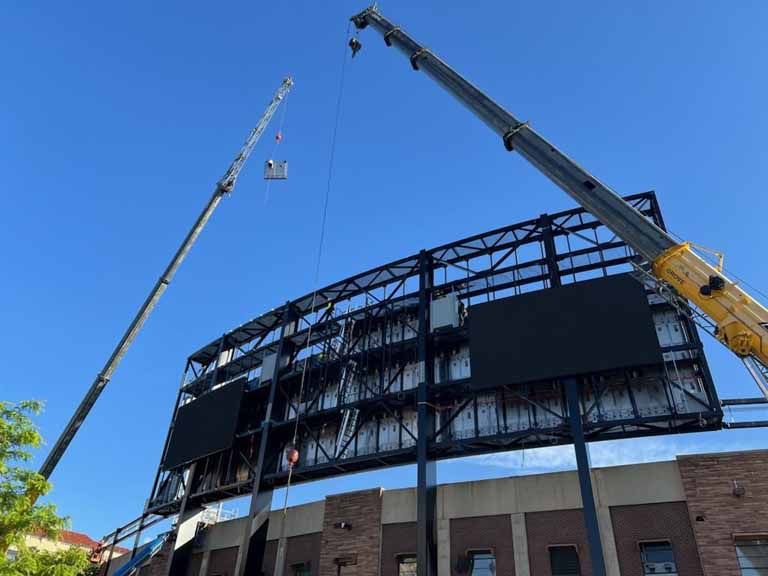 Folsom Field Videoboard University of Colorado Structure Steel Beam Supports